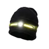 Gorro de punto con luz COB integrada para trabajos transfronterizos, linterna frontal y luz de advertencia cálida 2 en 1 para deportes de invierno al aire libre