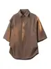 Camisa Falsa de Duas Peças Estilo Old Money Transfronteiriça para Homens, Manga Curta, Estilo Fino de Verão, Roupa Tendência Estilo Japonês, Camisa Casual