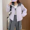 Jaqueta curta feminina com capuz 2026 primavera e outono nova moda solta casual corta-vento versátil casaco top da moda feminina