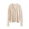 Cárdigan de Cachemira para Mujer, Suéter Abrigo de Pico, Top Largo Único de Encaje con Lentejuelas de Moda, Nuevo Estilo Otoño/Invierno