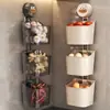 Caja de Almacenamiento de Cebollín, Jengibre y Ajo con Ventosa, Organizador de Cocina, Artefacto de Almacenamiento de Jengibre y Ajo para Montar en la Pared, Cesta Colgante de Almacenamiento sin Perforación