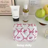 Bolsa de Maquillaje con Lazo Estilo Japonés Suave Bolsa con Cremallera de Diente de Pegamento Estampado Rosa Sol Caliente Bolsa de Artículos de Tocador al por Mayor