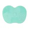 Pequeña Almohadilla Limpiadora de Silicona con Forma de Manzana y Ventosa, Tapete Limpiador para Herramientas de Belleza, Almohadilla para Brochas de Maquillaje, Disponible en Múltiples Colores