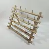 [Fuente transfronteriza] Estante de alambre de madera de 30 ejes madera maciza plegable importado de haya roja estante de alambre almacenamiento de hilo de coser