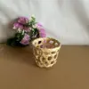 Cesta de Bambu Artesanal Conjunto de Copos para Chá de Leite Copo de Sorvete Cesta Pequena de Bambu Cesta de Bambu Popular Cesta Vazia para Check-In Cesta para Chá de Leite