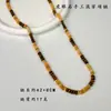 Collar Apilado de Perlas de Cristal Dopamina Retro Ojo de Tigre para Mujer Joyería de Moda Versátil de Nicho de Lujo Ligero
