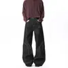 Jeans de mezclilla cruda color oscuro bordados con láser para hombre, primavera y otoño, corte recto, ajuste holgado, limpios y que sientan bien, pantalones de mezclilla cruda estilo americano