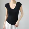 Nuevo chaleco de punto para mujer de verano, cuello en U, manga corta, corte ajustado, sin botones, suave y moderno, top sin mangas, ligero