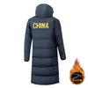 Roupas de Algodão Personalizadas para Estudantes de Esportes, Casaco de Treinamento de Inverno, Uniforme Longo da Equipe Chinesa, Casaco de Algodão com Forro de Lã para Esportes ao Ar Livre de Inverno para Homens e Mulheres