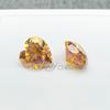 Moissanita chapada en amarillo con forma de corazón de 0.5-3 ct piedra suelta se puede equipar con código de cintura grabado GRA gema Wuzhou fábrica Mosan venta al por mayor