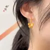 Pendientes de Mariposa de Doble Capa con Filigrana de Oro Arena Mismo Estilo de la Tienda de Oro Puzuo, Pendientes de Lujo Accesible de Alta Gama, Regalos para Novias