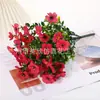 Flor Artificial Eucalipto 7 Horquillas Violeta Flor de Plástico de Simulación Resistente a los Rayos UV Adecuada para Jardín Interior y Exterior