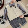 Ropa Infantil Coreana Chaleco de Algodón para Niños Niños y Niñas Chaleco Acolchado Estilo Ropa de Trabajo Chaleco Chaleco Cálido