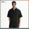 Ropa para Hombre Etai Alta Calidad Tencel Decoración Convexa Jacquard Manga Corta Tipo Holgado Cuello Solapa Estilo Casual Camisa de Hombre