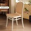 Respaldo de Silla de Comedor Nuevo Ratán Plástico Silla Engrosada Hogar Apilable Taburete Apilable Restaurante de Alta Gama Banco Comercial