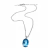 Collar con Anillo Ovalado de Circonita Brillante para Mujer, Cadena para Clavícula de Lujo Ligero de Alta Gama, Conjunto de Joyería Versátil para Cenas