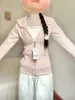 Sudadera gris ajustada estilo coreano, chaqueta de otoño para mujer, con capucha, con cremallera, corta, top de estilo casual deportivo, entallada en la cintura, versátil