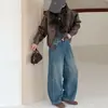 Calça Jeans Feminina Primavera e Outono 2026 Nova Casual Estilo Coreano Wide-Leg para Meninas Mais Velhas, Moda Transfronteiriça Tendência