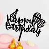 Enfeite de Acrílico Dourado para Bolo Plug-in Decoração de Festa Feliz Aniversário Loja de Confeitaria Aplicável