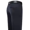 Calça Casual Masculina Leve Simples Verão Leve Livro Respirável Lisa com Cintura Elástica Reta Calça Masculina de Seda Gelada