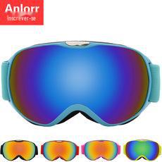 Óculos de esqui infantis em estoque, óculos esféricos de dupla camada antiembaçante para montanhismo à prova de vento, óculos de visão para neve, suporte para distribuição