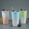 Taza de Café Nueva con Forma de Diamante 304 Acero Inoxidable Taza con Pajita de Aspecto Elevado Portátil de Gran Capacidad Taza Termo para Coche