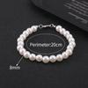 Collar de Perlas para Hombre de una Sola Capa Más Vendido Transfronterizo de Amazon, Cadena de Clavícula con Cuentas Redondas, Venta al por Mayor de Collares de Perlas
