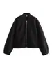 Chaqueta Bomber Casual Versátil de Personalidad Nueva Moda Simple para Mujer Fronteriza Europea y Americana Za