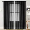 Venda Quente Transfronteiriça Cor Sólida Fio Duplo Poliéster Cortina Gaze Fina Cortina Blackout Sala de Estar Quarto Cortina Decorativa Cortina de Porta
