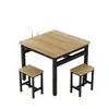 Mesa cuadrada, mesa de comedor rectangular, mesa de comedor simple para apartamentos pequeños, juego de mesa y sillas de comedor para restaurantes y tiendas de té con leche, mesa cuadrada