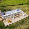 Tapete de Picnic de Oso Grueso de Dibujos Animados Impermeable a Prueba de Humedad Tapete Portátil para Piso Tienda Playa Parque Exterior Tapete para Camping