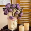 Manta Bouquet Acabada Manta de Rosa Feita à Mão Manta para Pernas Manta Xale para Cochilo no Escritório Manta de Sofá
