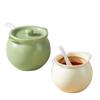 Tarro de Manteca Cerámico Doméstico Grande Tarro de Sal Tarro Cocina Aceite Rojo Salpicadura de Aceite Pimienta con Tapa Tarro de Condimento Caliente Caliente