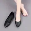 Mocasines Negros de Tacón Grueso para Mujer 2026 Otoño Nuevos Zapatos de Trabajo de Cuero Suave Zapatos de Oficina Zapatos de Trabajo para Auxiliar de Vuelo Zapatos de Cuero