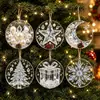 Brinquedo de Encaixar Árvore de Natal Enfeite Decoração Acrílico Madeira Pintura Diamante Artesanal DIY Etiqueta Pendurável Enfeite