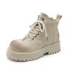Botas Martin para Mujer Desgastadas 2024 Verano Nuevo Retro Vaqueras Oeste Cuero Genuino Gruesas Estilo Inglés Botines