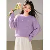 Suéter de Punto Caliente Nuevo de Otoño Invierno con Pedrería Estilo Perezoso Casual Holgado Adelgazante para Mujer