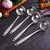 Cucharón Colador de Acero Inoxidable Espesado Cuchara Doméstica de Mango Largo Cuchara para Hot Pot de Cocina Juego de Utensilios de Cocina Cucharón Colador de Sopa Comercial