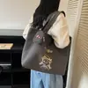 Bolsa de Lona Tipo Tote de Dibujos Animados Estilo Japonés Linda Nueva 2025 Retro Versátil Textura Casual Bolso de Hombro