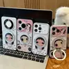 Funda para teléfono con soporte de expresión Xiaoyu para iPhone 16 Pro Max Funda para teléfono Apple 17 Funda de cambio instantáneo galvanizada