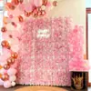 Fondo de Pared de Flores Artificiales Arreglo Floral para Fondo de Transmisión en Vivo de Influencer Hortensia Rosa Arreglo de Flores de Plástico para Sala de Transmisión en Vivo