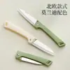 Cuchillo para Fruta de Acero Inoxidable Plegable Portátil para Cortar Melón y Fruta Cuchillo para Pelar Sandía Cuchillo de Dormitorio Cocina Casera Portátil