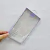 Caixa transparente com janela deslizante para desconto internacional, caixa de embalagem para capa de celular Apple 17, caixa de embalagem prateada.