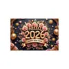 Tela de Fondo de Año Nuevo Transfronteriza Decoración de Año Nuevo Suministros de Decoración Festiva Tela Colgante de Fondo Atmósfera Ligera Personalización