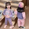 Ropa Exterior de Nuevo Estilo para Niñas, Atuendos de Primavera y Otoño para Niños Pequeños y Estudiantes, Conjunto Deportivo de Dos Piezas Holgado, Moderno y Elegante