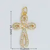 Série de pingentes de cruz microincrustados em cobre galvanizado 18K, acessórios de joias religiosas, múltiplas opções disponíveis