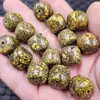 Patrón de Cielo Estrellado Amarillo Terroso Cuentas Sueltas Estilo Antiguo, Cuentas de Barril, Cuentas Espaciadoras, Cuentas Sueltas de Jade de Imitación, Cuentas para Accesorios de Joyería