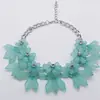 Colar Feminino Popular Transparente Exagerado Flor Gota d'Água Transfronteiriço Colar Flor de Pedra Joia