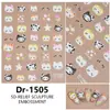 Redanco5D Estampado Ins Popular Caricatura Pegatina para Uñas Lindo Estampado de Leopardo Gorro Pegatina Estéreo para Uñas Dr1467