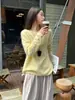 Suéter de malha solta com gola de uma linha escovada de seda, caxemira e lã para mulheres, novo suéter de lã de outono e inverno com mangas compridas em estilo casual